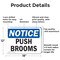 Signmission Push Brooms, 18 in W x Rectangle, Aluminum OS-2PACK-NS-A-1218-L-17921 - alternate 4